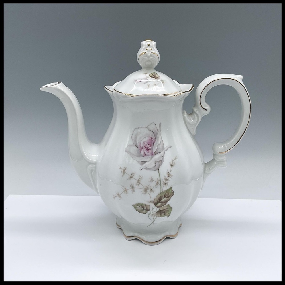 J. Kronester Bavaria ‘Celia’ Porcelain Coffee Pot Vintage Germany Floral Pattern